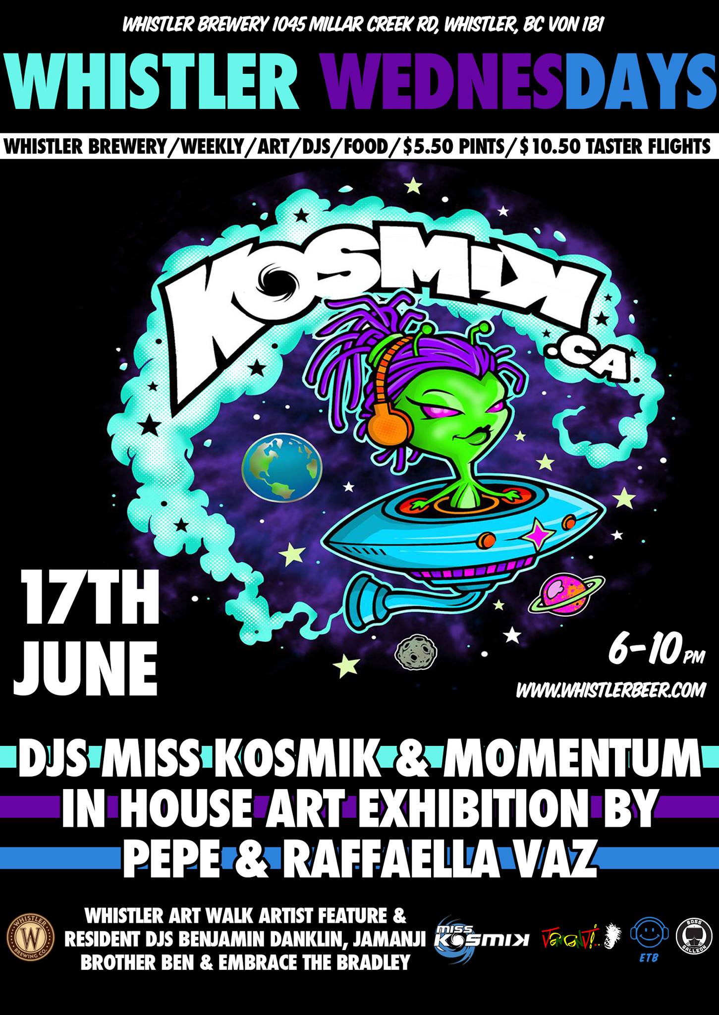 Miss Kosmik to DJ at the Whistler Brewery