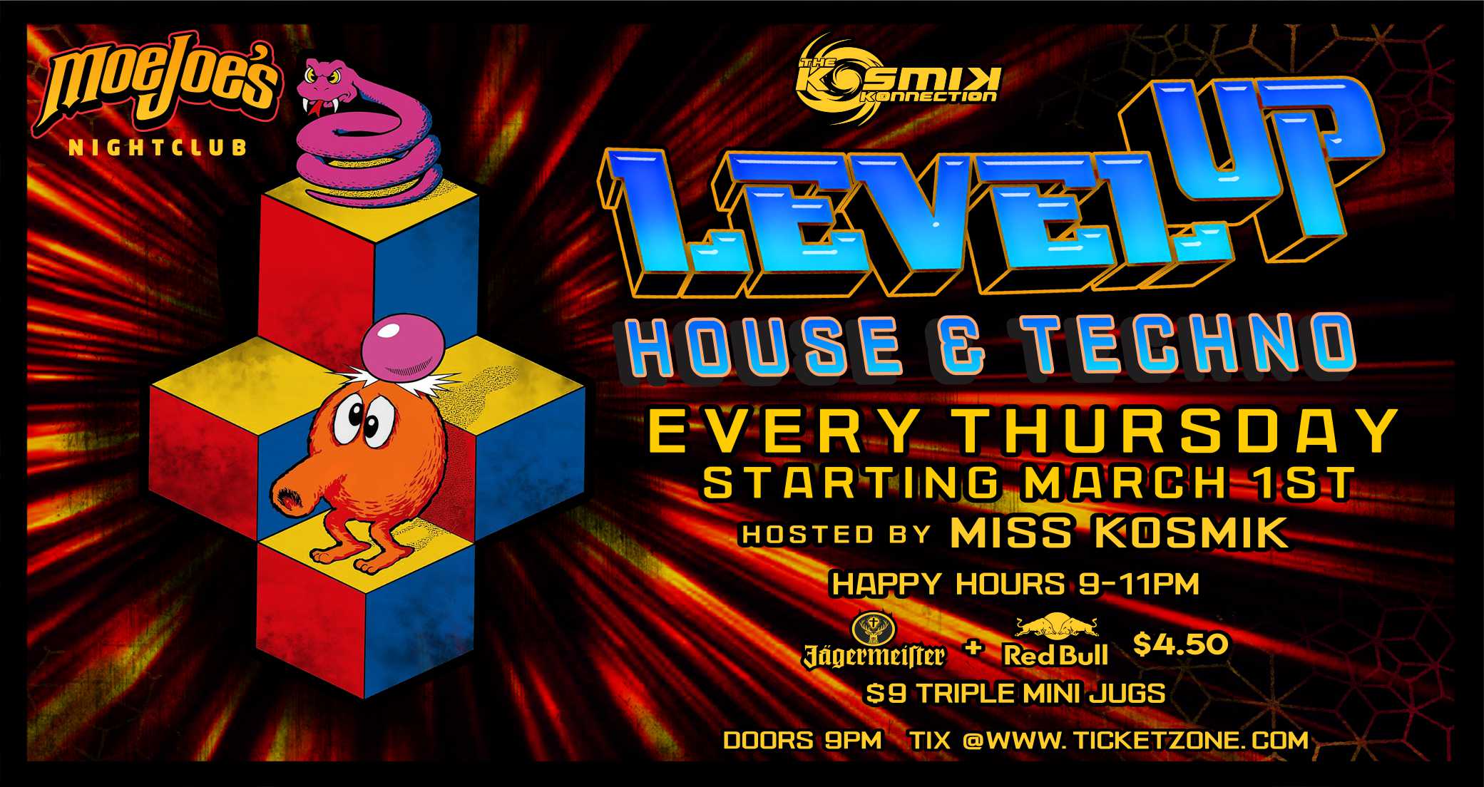 Moe Joes House & Techno Night Level Up